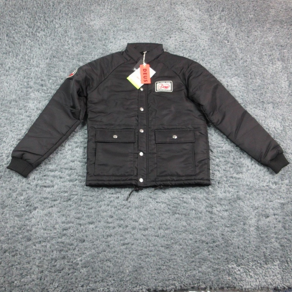 Deus Ex Machina Buzz Racing Jacket Mens XS Black 3M Thinsulate Puffer Moto NWT